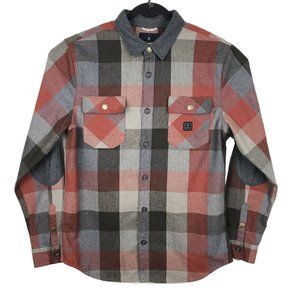 The Roark Revival Orange Plaid Patch Flannel Shirt